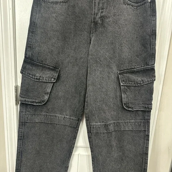 Empyre Loiter Slouchy Cargo Pants. Light black wash. - Picture 4 of 7